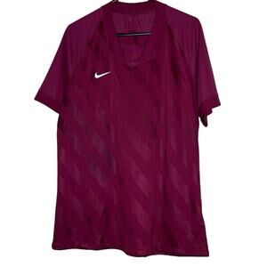 NIKE Soccer Jersey, Burgundy, Dri-Fit, Activewear, Sporty, Athleisure